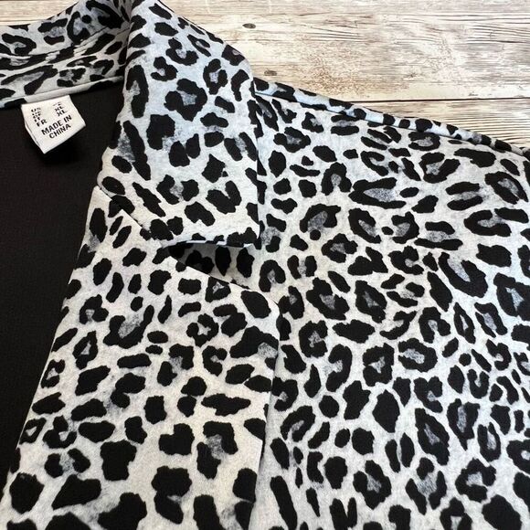 Susan Graver Blazer Women's Large Multi-Color Leopard Print Soft Single Breasted - Picture 12 of 16